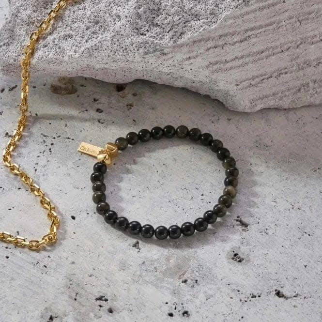 Men's Gold Golden Obsidian Bracelet GBGOM