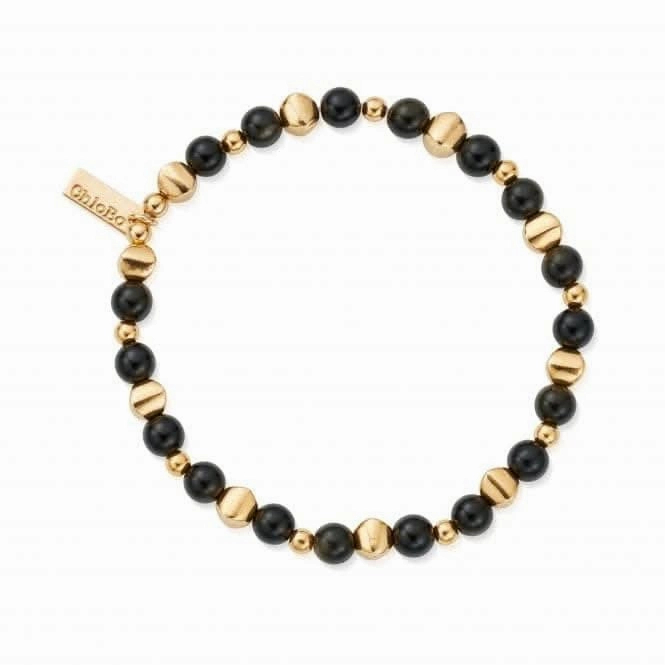 Men's Gold Golden Obsidian Bullet Bracelet GBGOBULM