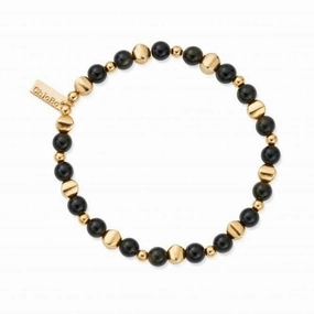 Men's Gold Golden Obsidian Bullet Bracelet GBGOBULM