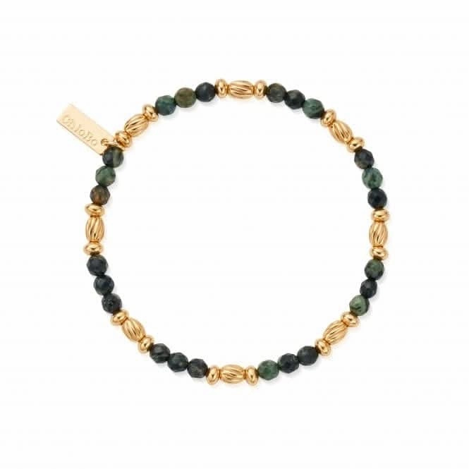 Men's Gold Kambaba Jasper Twisted Rice Bracelet GBKJTOM