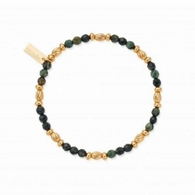 Men's Gold Kambaba Jasper Twisted Rice Bracelet GBKJTOM