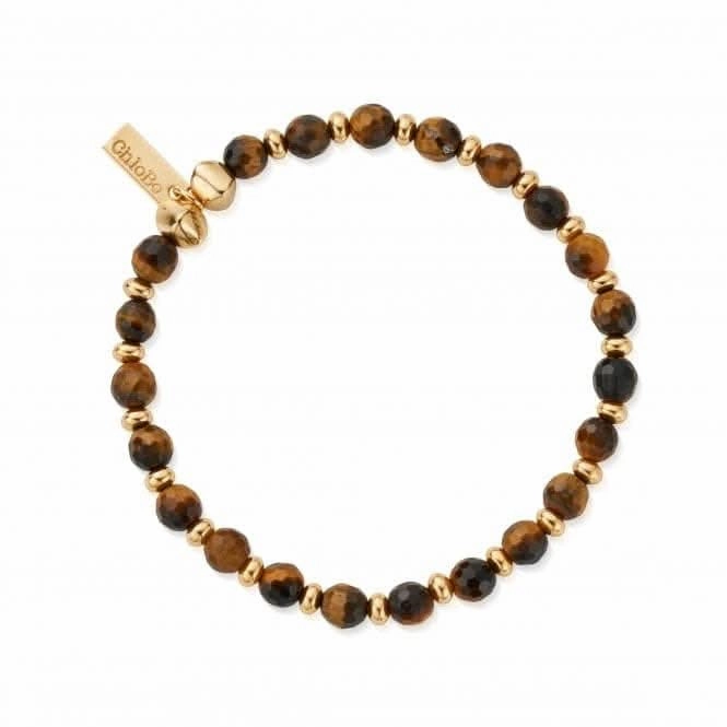 Men's Gold Tiger's Eye Slim Round Bracelet GBTESLMRM