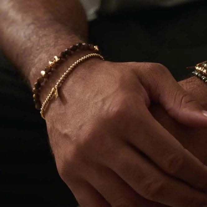 Men's Gold Tiger's Eye Urban Set Of 2 Bracelets GBSETTEM