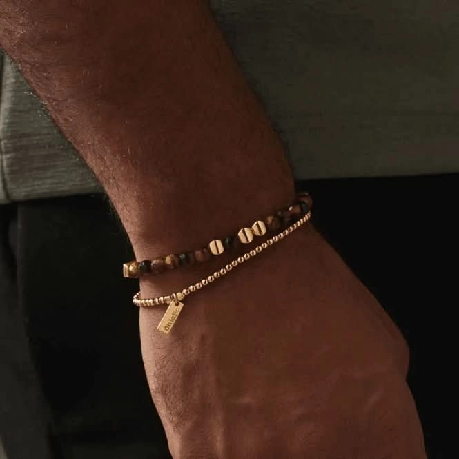 Men's Gold Tiger's Eye Urban Set Of 2 Bracelets GBSETTEM