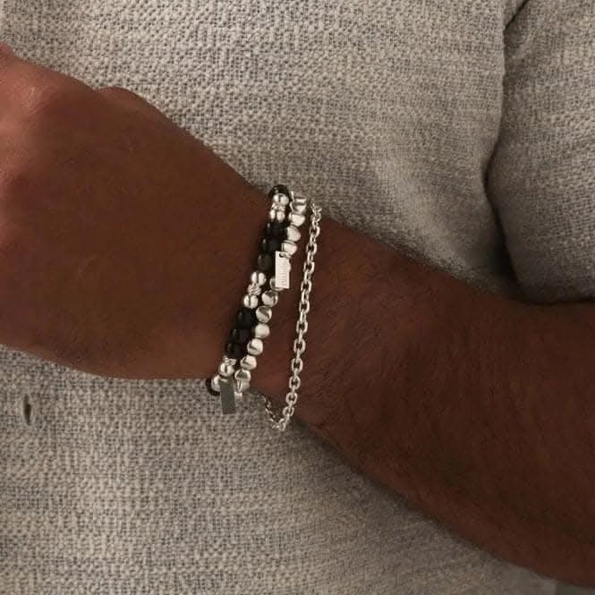 Men's Golden Obsidian Triple Ball Bracelet SBGOTM