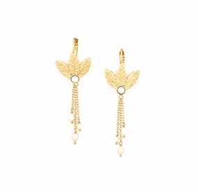 MERRY 3 Leaves French Hook Earrings with FWP