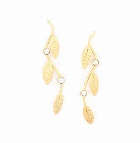 MERRY Stem Leaves Post Earrings