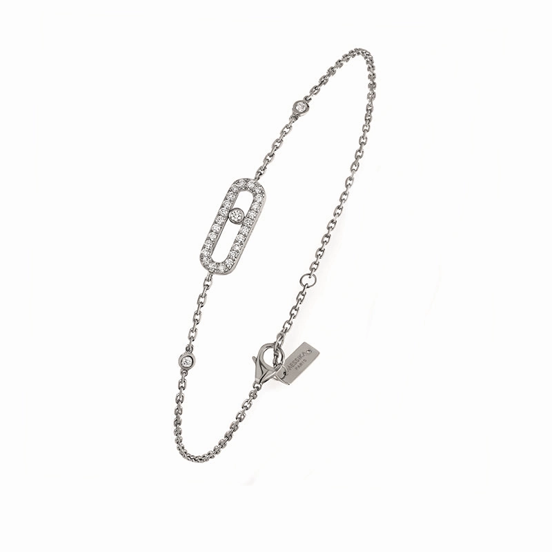 Messika Move Uno Pave 18ct White Gold 0.20ct Diamond Bracelet