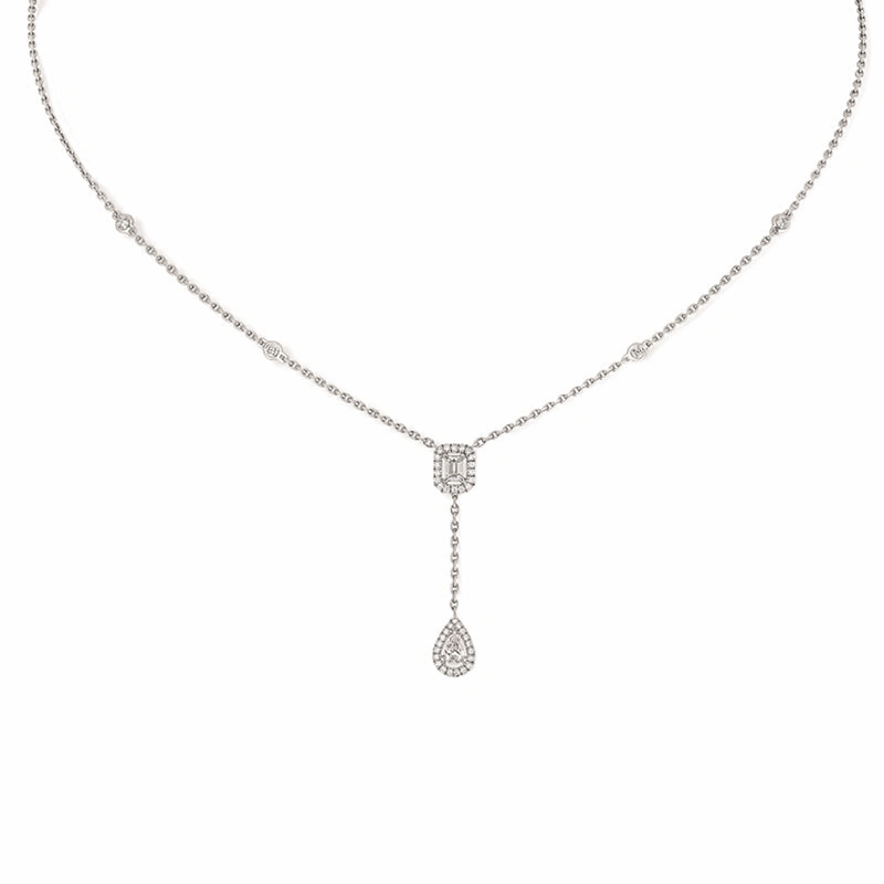 Messika My Twin 18ct White Gold 0.35ct Diamond Tie Necklace