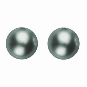 Mikimoto 18ct White Gold 10mm A  Black South Sea Pearl Stud Earrings