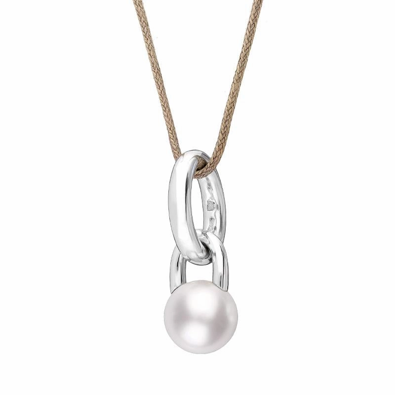 Mikimoto 18ct White Gold 10mm White South Sea Pearl Ring Drop Necklace