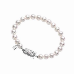 Mikimoto 18ct White Gold 6.5mm White Grade A1 Akoya Pearl Bracelet