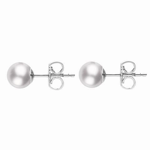 Mikimoto 18ct White Gold 6mm White Grade A Pearl Stud Earrings