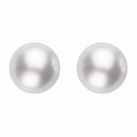 Mikimoto 18ct White Gold 6mm White Grade A Pearl Stud Earrings