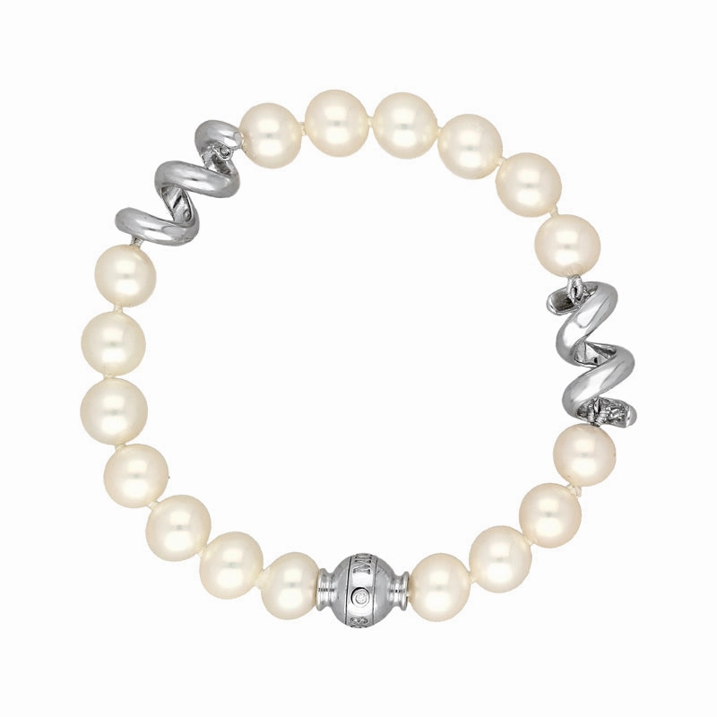 Mikimoto 18ct White Gold 7-7.5mm Pearl Swirls Bracelet D
