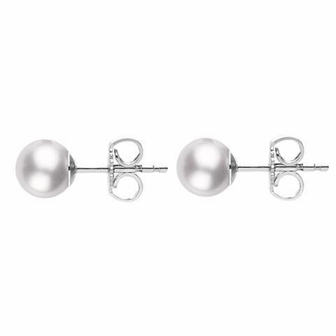 Mikimoto 18ct White Gold 8mm White Grade A Pearl Stud Earrings