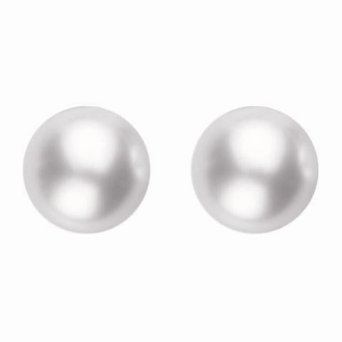 Mikimoto 18ct White Gold 8mm White Grade A Pearl Stud Earrings