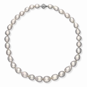 Mikimoto 18ct White Gold 9.0mm-12.9mm White South Sea Pearl Necklace D