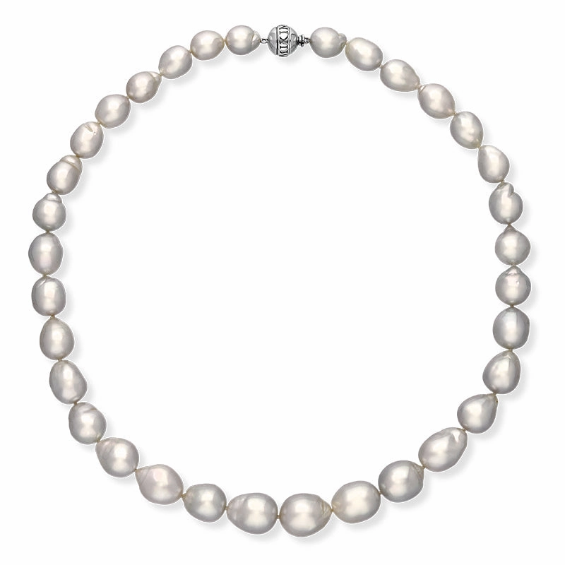 Mikimoto 18ct White Gold 9.0mm-12.9mm White South Sea Pearl Necklace D