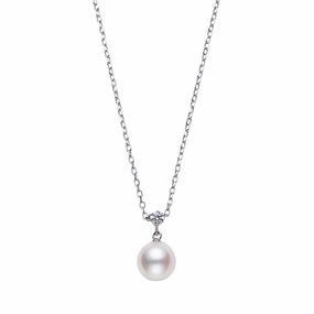 Mikimoto 18ct White Gold Akoya Pearl  and Diamond Classic Necklace