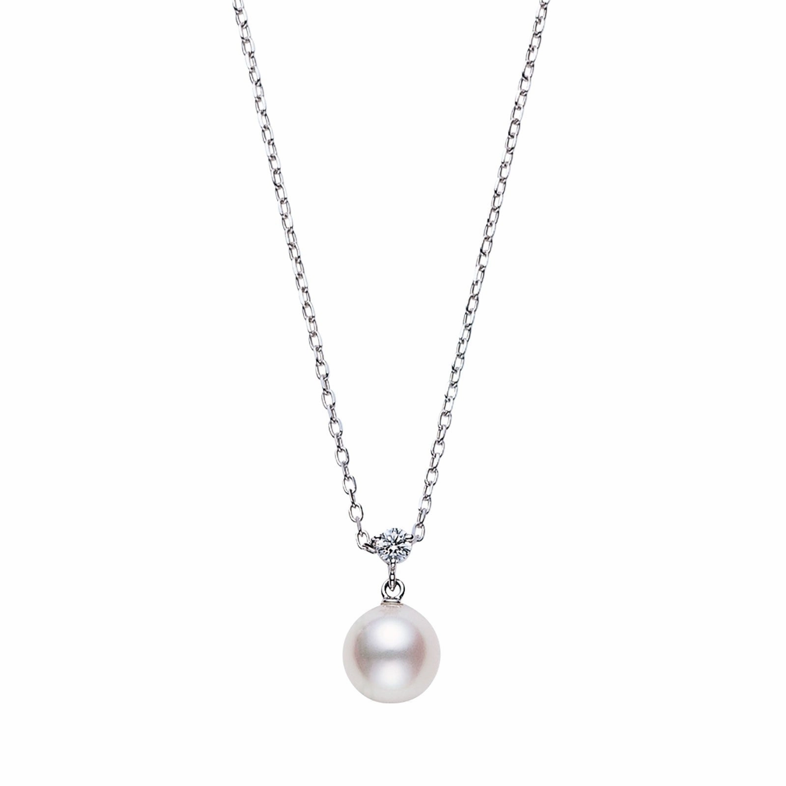 Mikimoto 18ct White Gold Akoya Pearl  and Diamond Classic Necklace