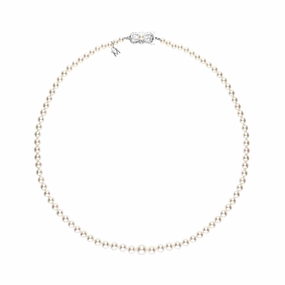 Mikimoto 18ct White Gold White Akoya Pearl Graduated Necklace