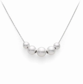 Mikimoto 18ct White Gold White Akoya Pearl Necklace