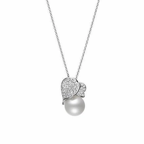 Mikimoto Les Petales Place Vendome 18ct White Gold 12mm South Sea Pearl Diamond Necklace