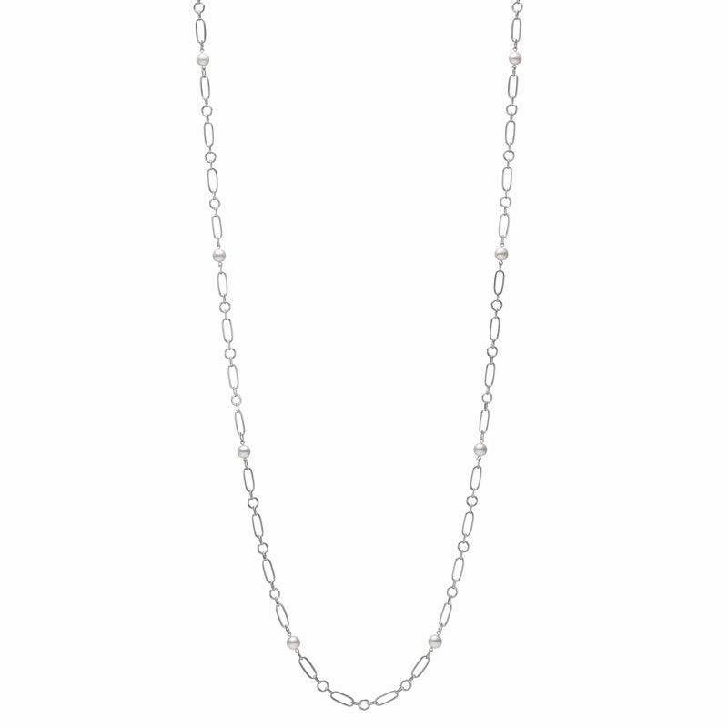 Mikimoto M Code 18ct White Gold White Akoya Pearl Long Necklace