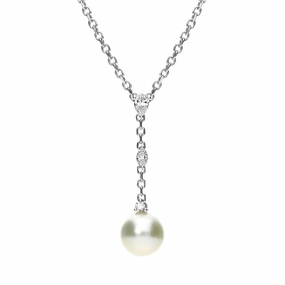 Mikimoto Platinum Diamond White 10mm South Sea Pearl Necklace D