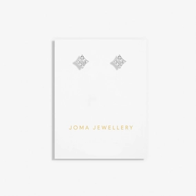 Mini Charms Pave Diamond Silver Plated Earrings 7645