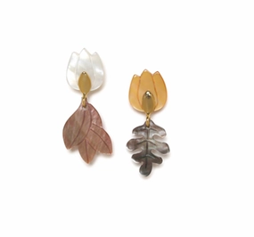 MON JARDIN asymmetric tulip top earrings