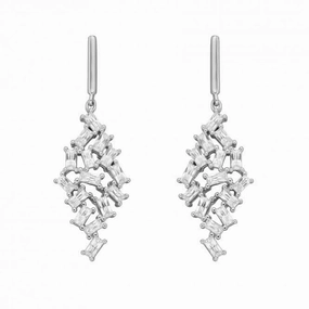 Multi Baguette Scatter Drop Earrings E6063