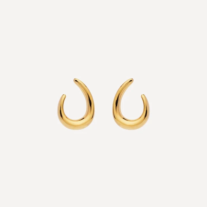 Najo - Baby Curl Stud Earrings Gold Plated