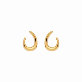 Najo - Baby Curl Stud Earrings Gold Plated