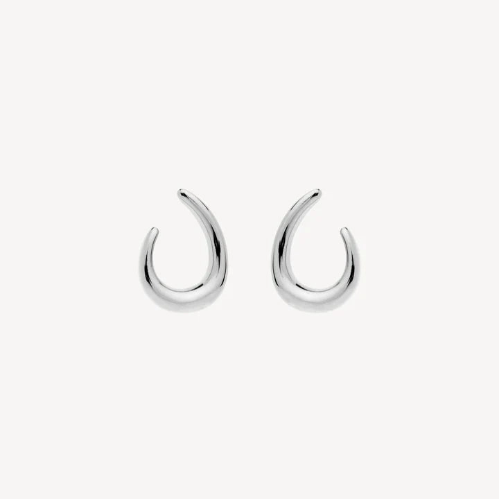 Najo - Baby Curl Stud Earrings Silver