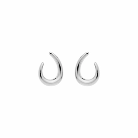 Najo - Baby Curl Stud Earrings Silver