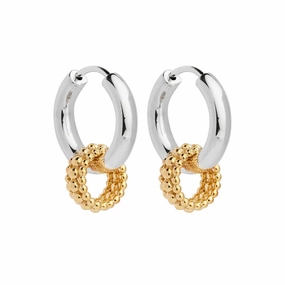Najo - Chia Two-Tone Huggie Charm Hoop