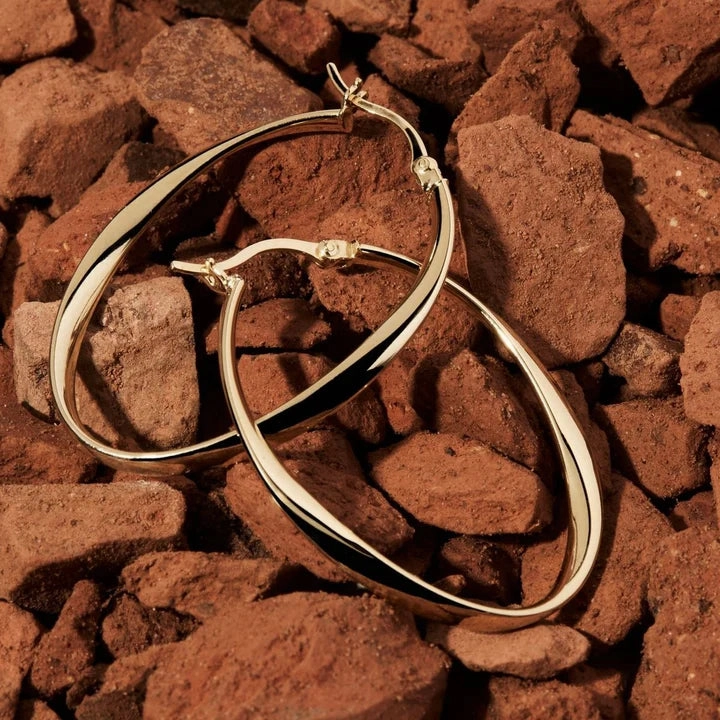 Najo - Cinta Large Hoop Earrings Rose Gold