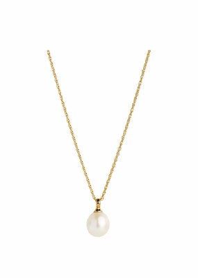 Najo - Dew Drop Pearl Necklace Yellow Gold Plate