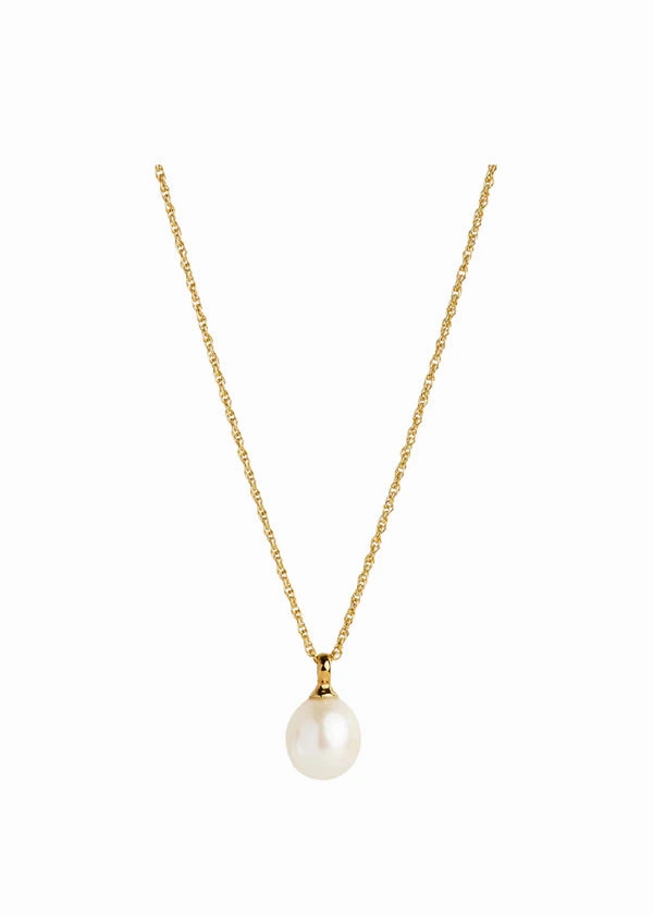 Najo - Dew Drop Pearl Necklace Yellow Gold Plate