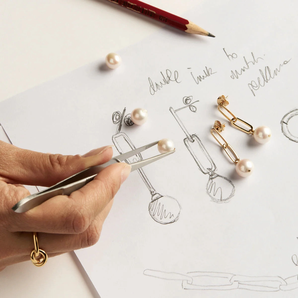 Najo - Eden Pearl Drop Gold Plated Earring