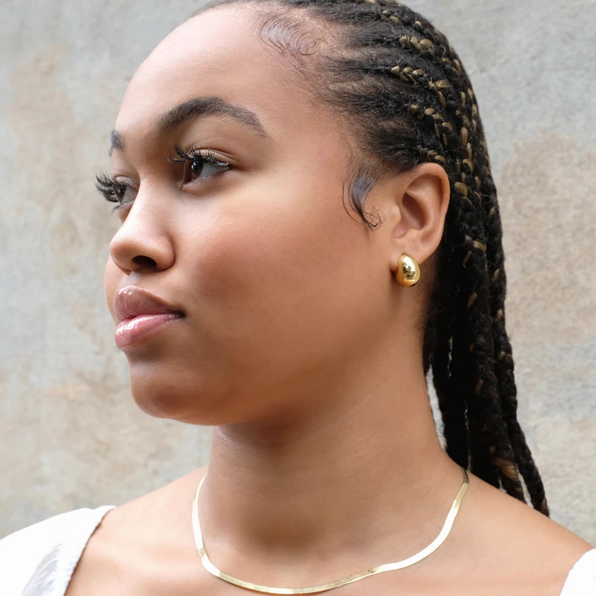 Najo - Mode Yellow Gold Huggie Earring