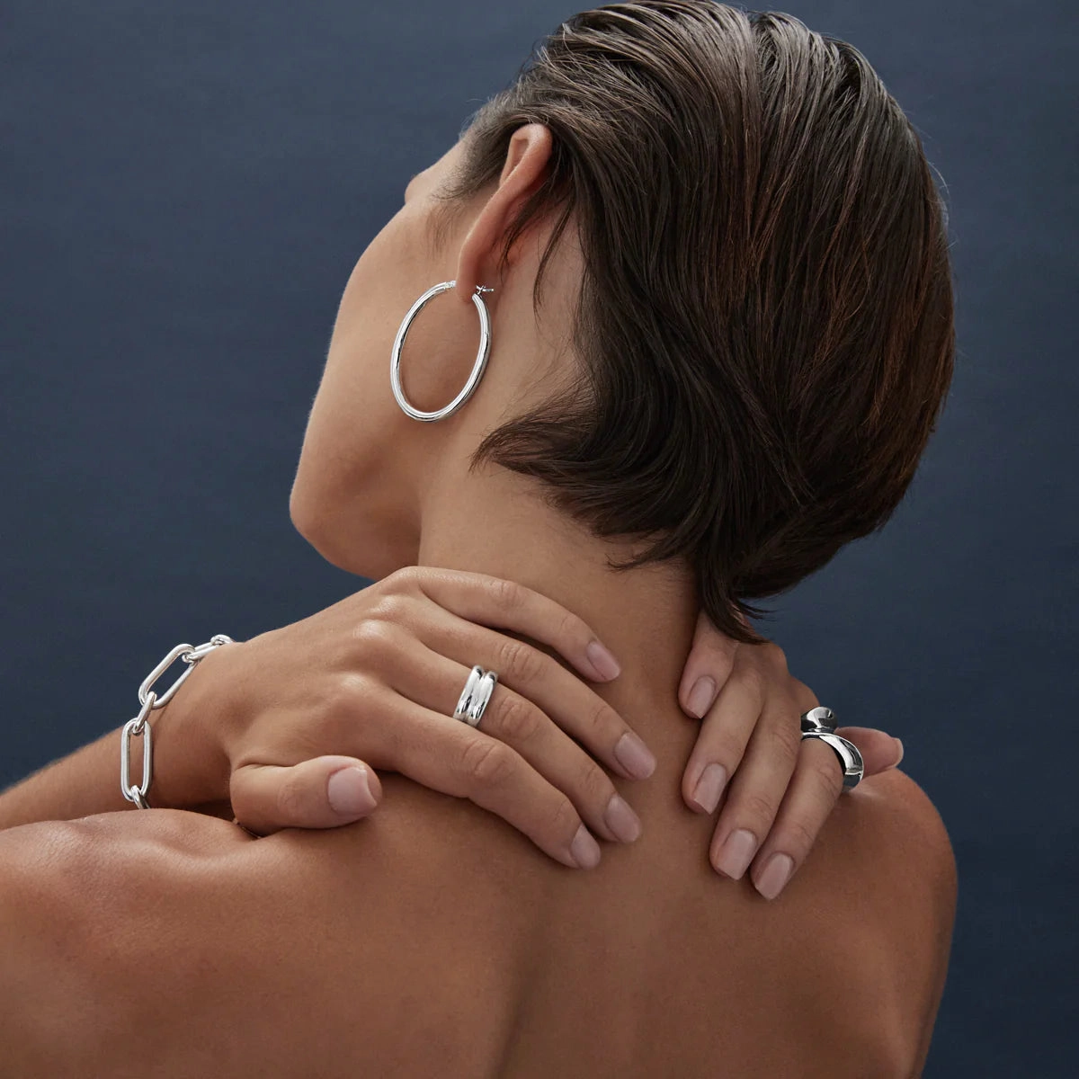 Najo - Orbit Hoop Earrings Silver