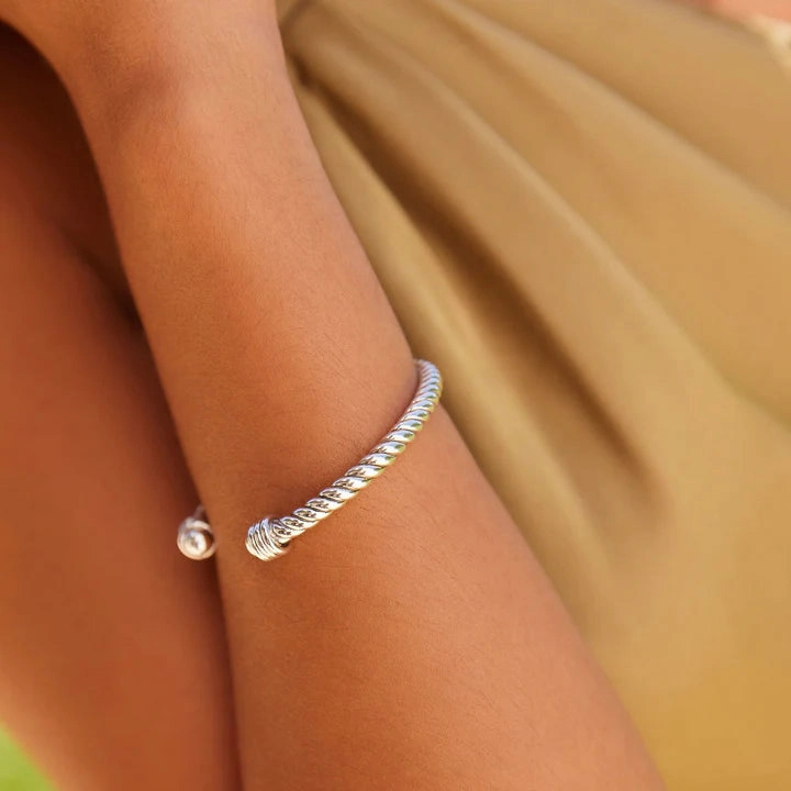 Najo - Rope Silver Cuff 60mm Silver