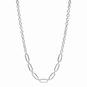 Najo - Sentiero Oval Link Chain Necklace Sterling Silver