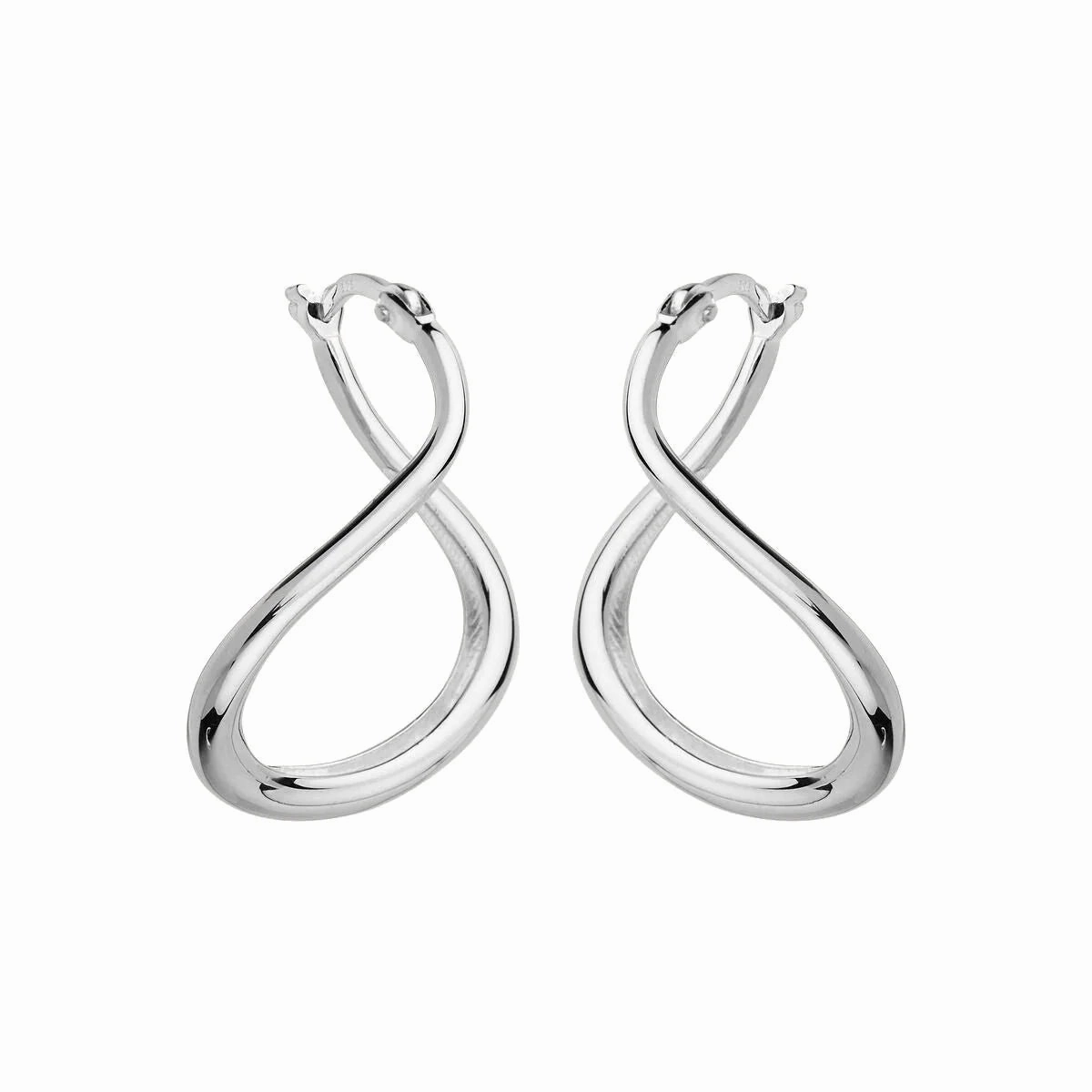 Najo - Wave Hoop Earrings Silver