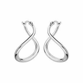 Najo - Wave Hoop Earrings Silver