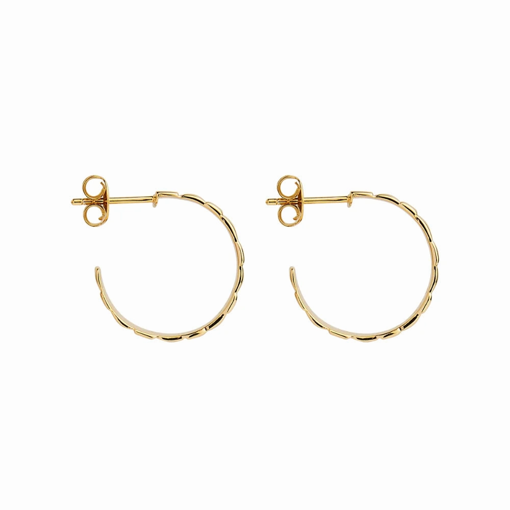 Najo - Weave Stud Hoop Earring Gold Plate