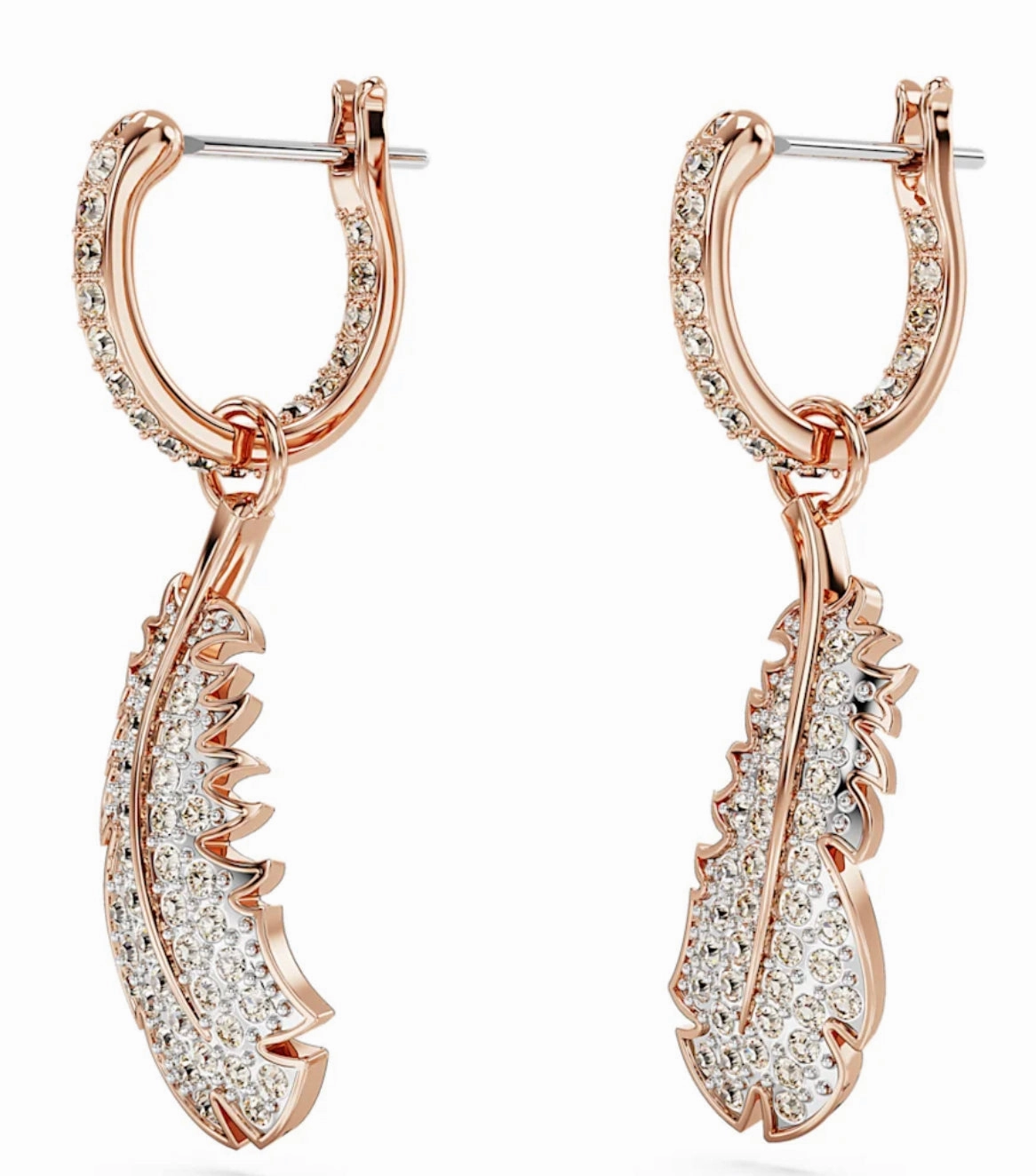 Nice Feather Rosegold Drop Earring